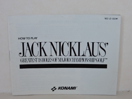 Jack Nicklaus Greatest 18 Holes - NES Manual